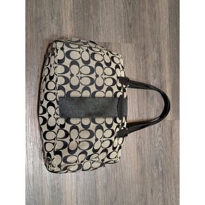 Coach C 1480-F 28505 Signature stripe Nancy purse‎ Beige/Black